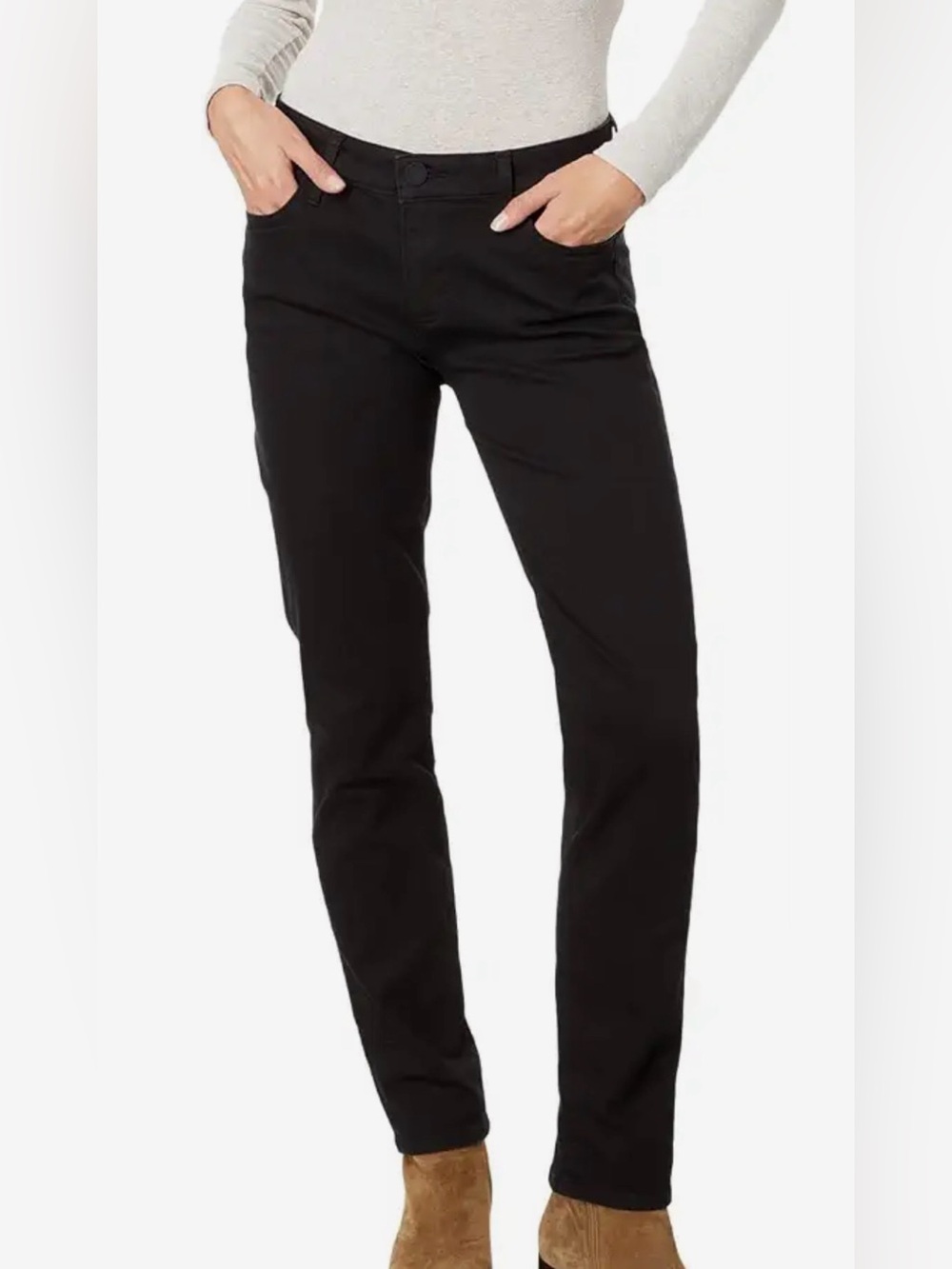 Kut from the Kloth Black Catherine Boyfriend Straight-Leg Corduroy Jeans